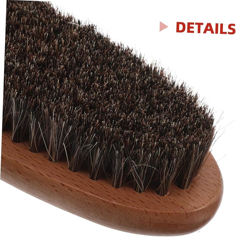 فرشاة تنظيف الأحذية من شعر الحصان 2 قطعة أداة تنظيف لطيفة بمقبض مريح - Image 3